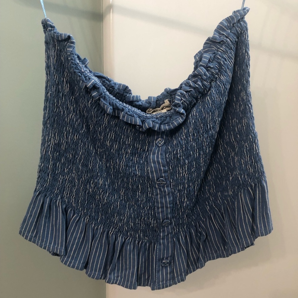 Blue billabong crop tube top